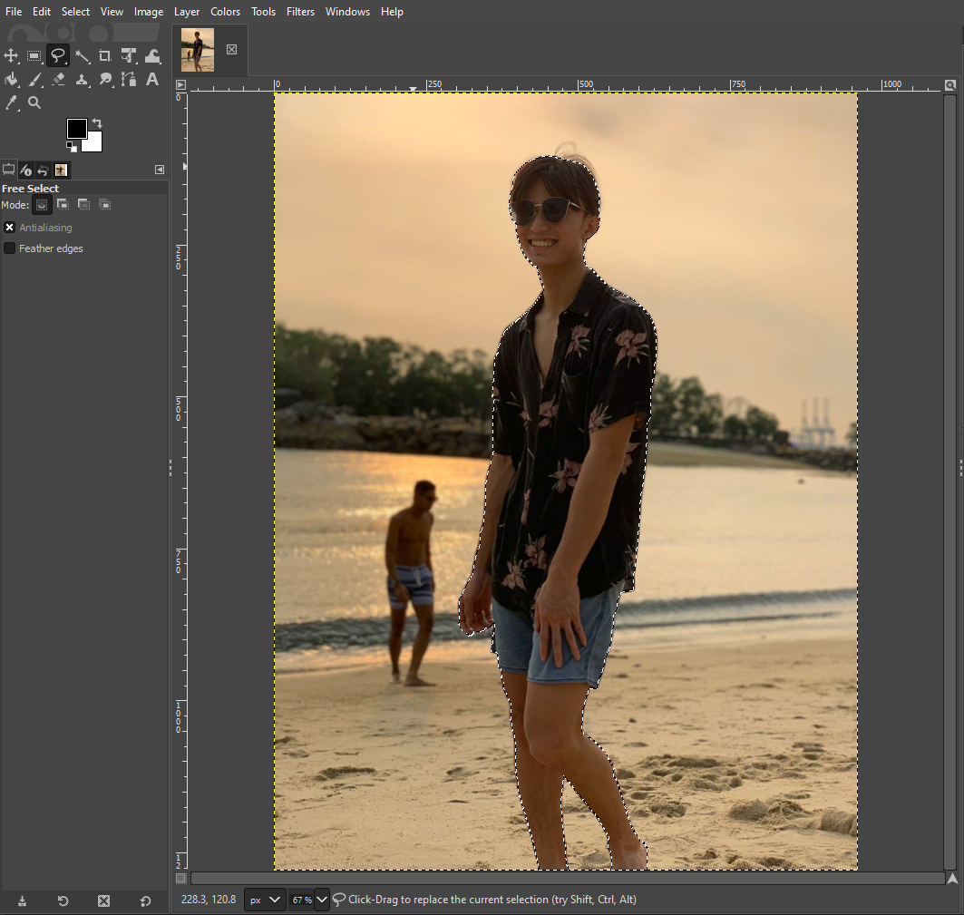 free select tool in GIMP