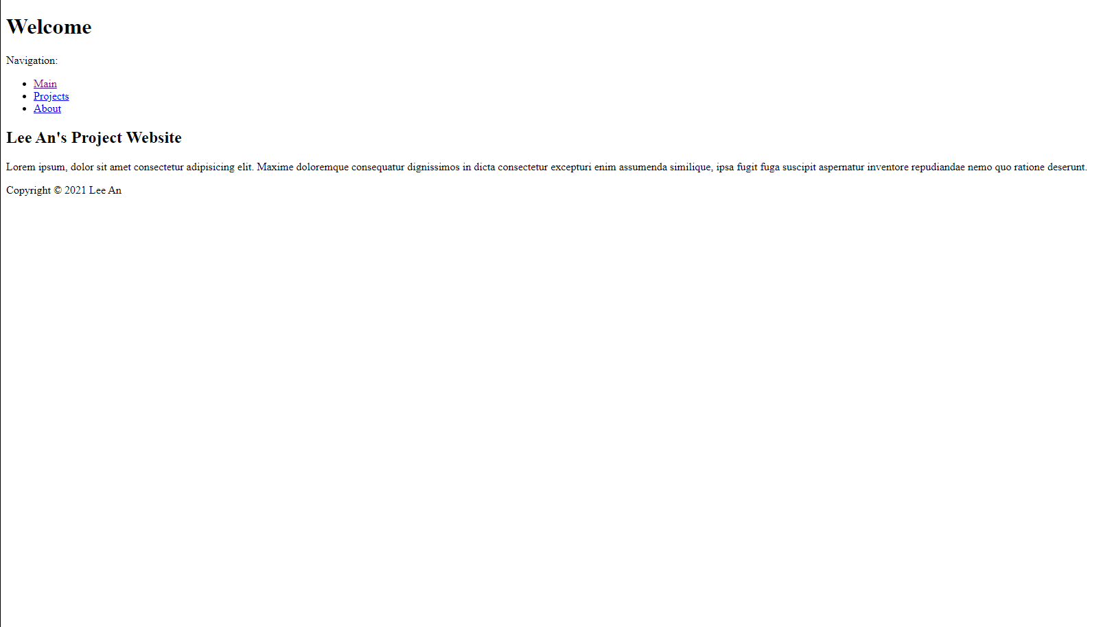 basic index html page