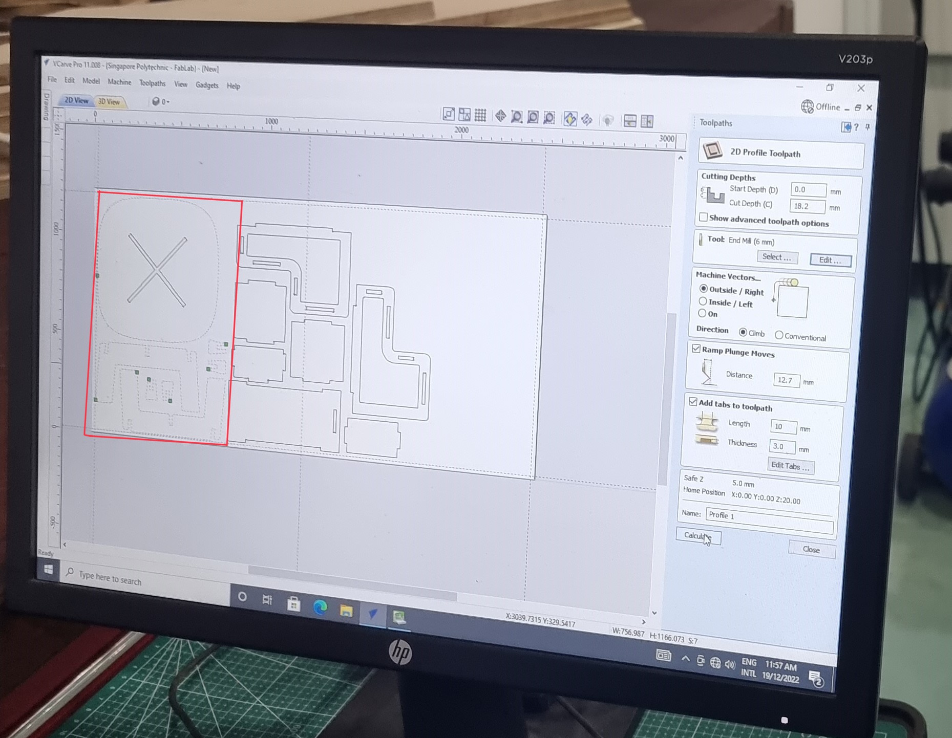 Loading design into VCarve Pro
